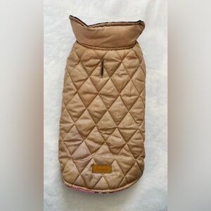 Kuoser Reversible Dog Vest Pink Plaid Quilted Puffer Winter Coat Size S
